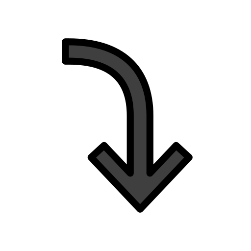 Seta Para A Direita Curvada Para Baixo para OpenMoji 16.0