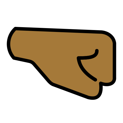 Punho Direito: Pele Morena Escura para OpenMoji 16.0
