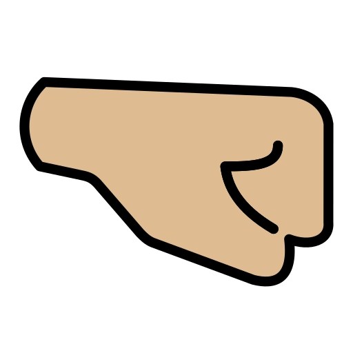 Punho Direito: Pele Morena Clara para OpenMoji 16.0