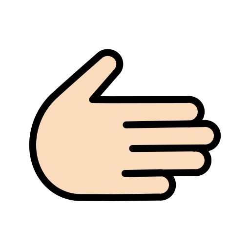 Mão Para A Direita: Pele Clara para OpenMoji 16.0