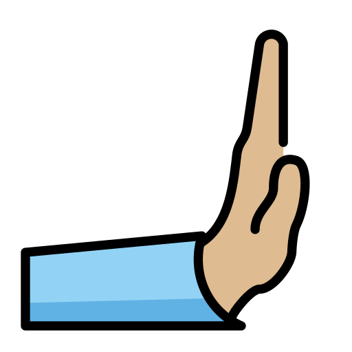 Mão empurrando para a direita: tom de pele médio-claro para OpenMoji 16.0
