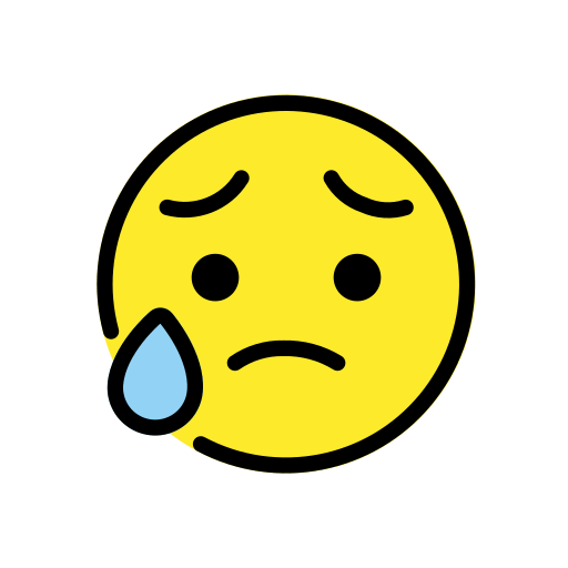 Rosto Triste, Mas Aliviado para OpenMoji 16.0