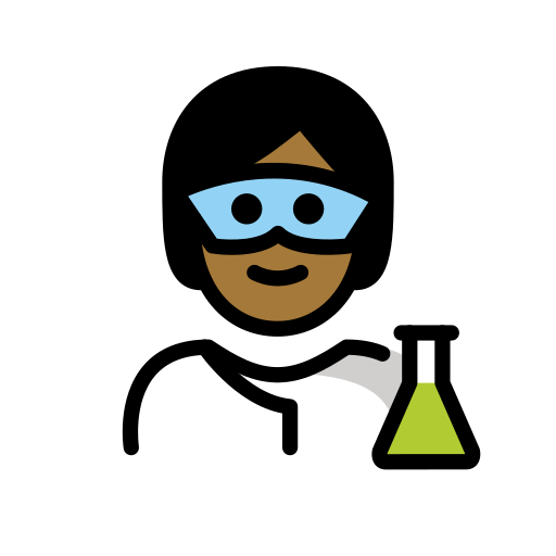 Cientista: Pele Morena Escura para OpenMoji 16.0
