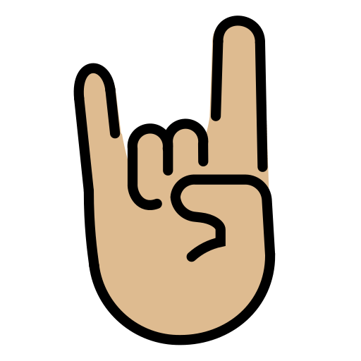 Рокерский жест: светлый тон кожи для OpenMoji 16.0