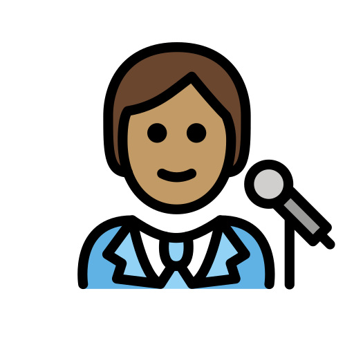 Співак: середній тон шкіри для OpenMoji 16.0