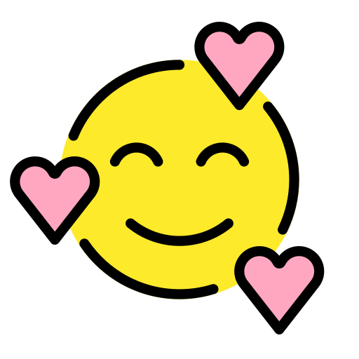 Cara sorridente com coração para OpenMoji 16.0
