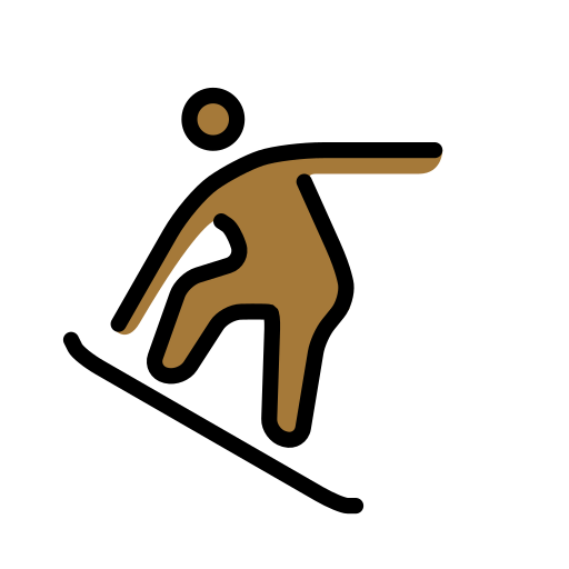 Сноубордист: темний тон шкіри для OpenMoji 16.0