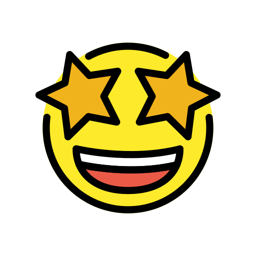 Rosto Com Olhar Maravilhado para OpenMoji 16.0