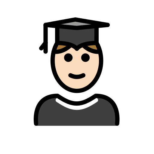 Учень: дуже світлий тон шкіри для OpenMoji 16.0