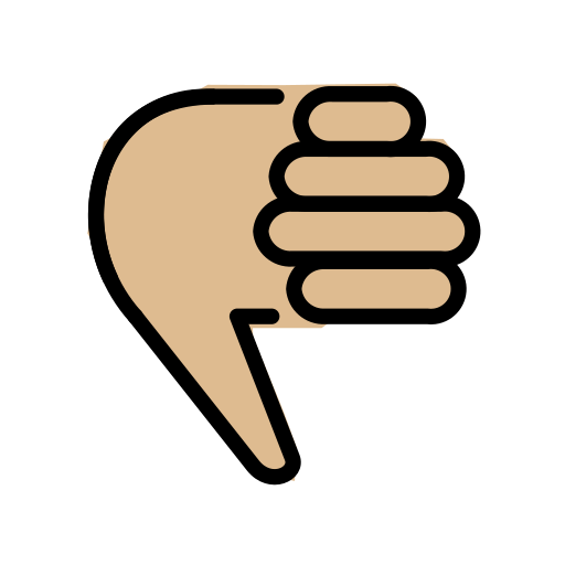 Polegar Para Baixo: Pele Morena Clara para OpenMoji 16.0