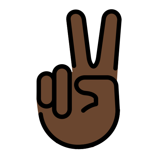 Mão Em V De Vitória: Pele Escura para OpenMoji 16.0