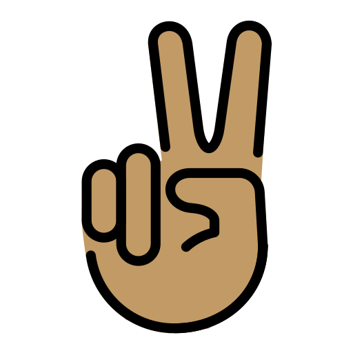 Mão Em V De Vitória: Pele Morena para OpenMoji 16.0