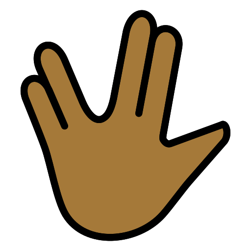 Saudação Vulcana: Pele Morena Escura para OpenMoji 16.0