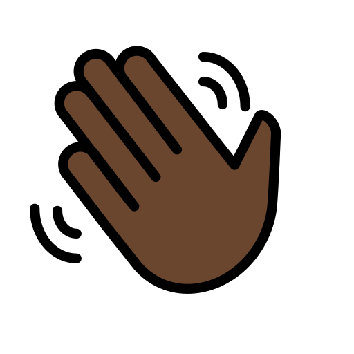 Mão Acenando: Pele Escura para OpenMoji 16.0
