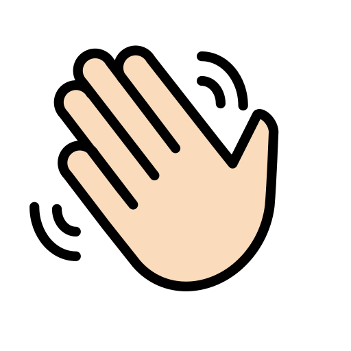 Waving Hand: Light Skin Tone for OpenMoji 16.0