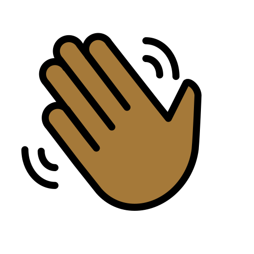 Mão Acenando: Pele Morena Escura para OpenMoji 16.0