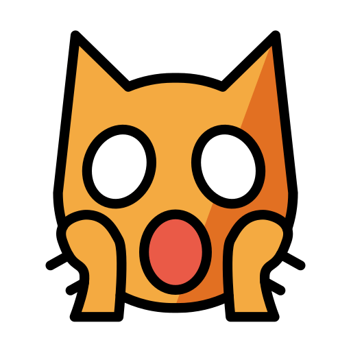 Muka kucing keletihan untuk OpenMoji 16.0