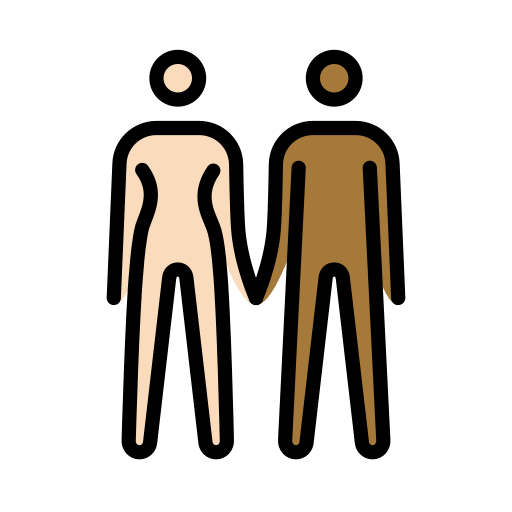 Mulher And Homem Holding Hands: Pele Clara, Pele Morena Escura para OpenMoji 16.0