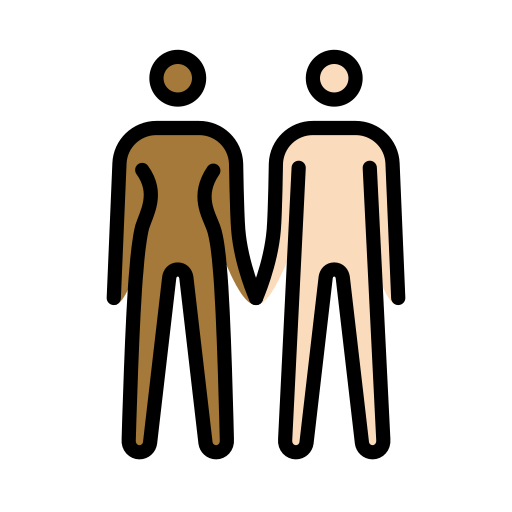 Mulher And Homem Holding Hands: Pele Morena Escura, Pele Clara para OpenMoji 16.0