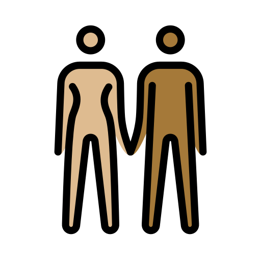 Mulher And Homem Holding Hands: Pele Morena Clara, Pele Morena Escura para OpenMoji 16.0