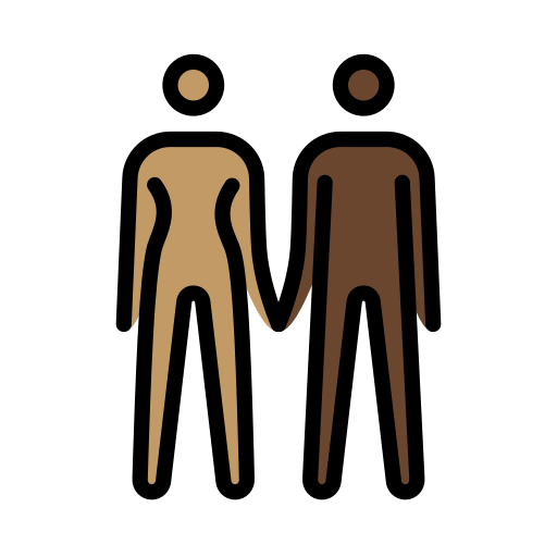 Mulher And Homem Holding Hands: Pele Morena, Pele Escura para OpenMoji 16.0