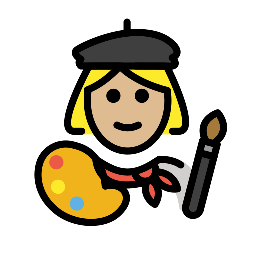 Artista Plástica: Pele Morena Clara para OpenMoji 16.0