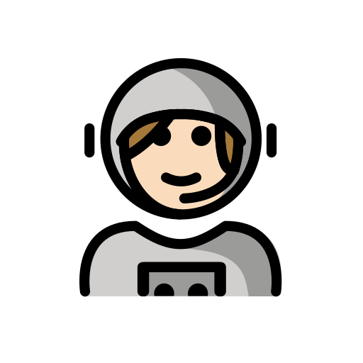 Astronauta Mulher: Pele Clara para OpenMoji 16.0