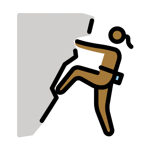 Mulher Escalando: Pele Morena Escura para OpenMoji 16.0
