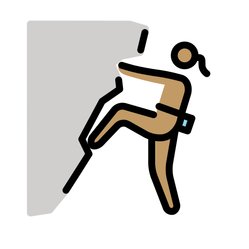 Mulher Escalando: Pele Morena para OpenMoji 16.0