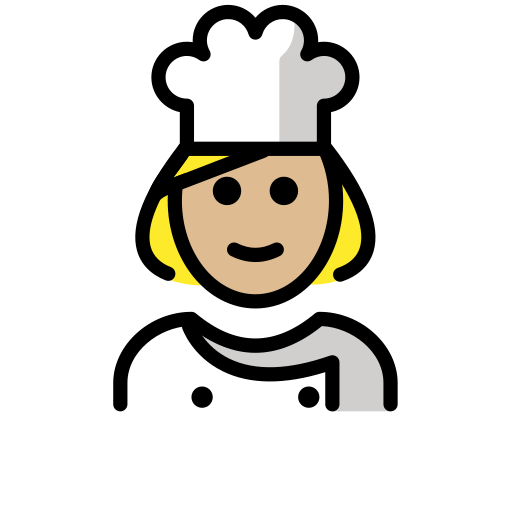 Cozinheira: Pele Morena Clara para OpenMoji 16.0