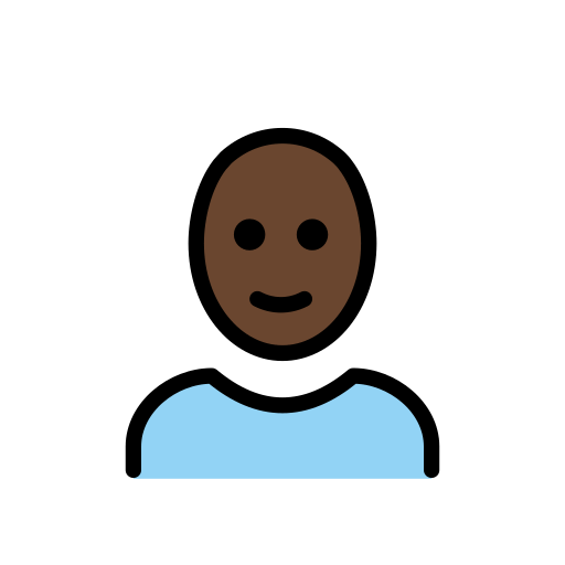 Жінка: дуже темний тон шкіри без волосся для OpenMoji 16.0