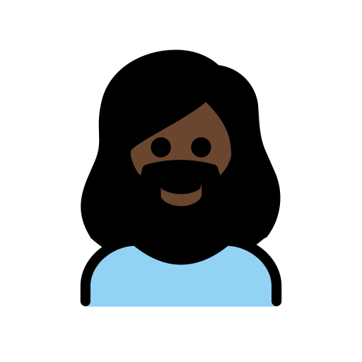 Бородата жінка: дуже темний тон шкіри для OpenMoji 16.0