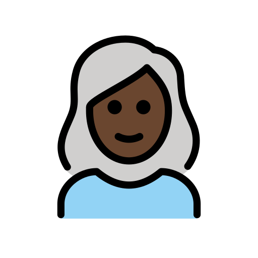 Mulher: Pele Escura, Cabelo Branco para OpenMoji 16.0