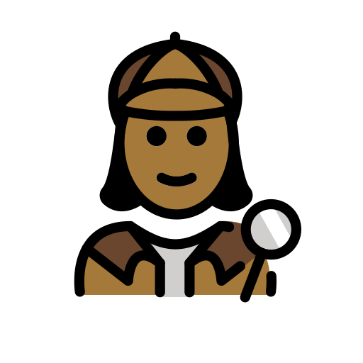 Detektif wanita: warna kulit gelap-sedang untuk OpenMoji 16.0