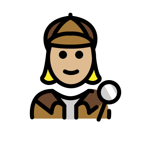 Жінка-детектив: світлий тон шкіри для OpenMoji 16.0