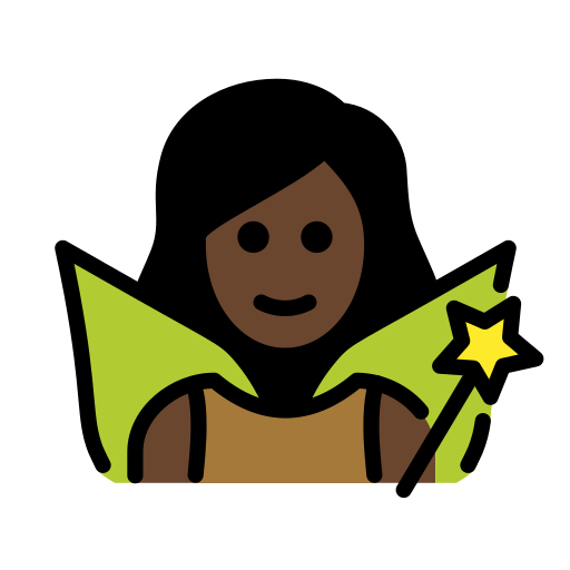 Mulher Fada: Pele Escura para OpenMoji 16.0