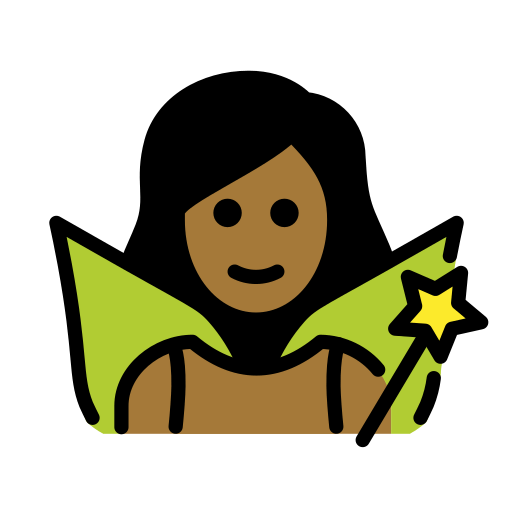 Mulher Fada: Pele Morena Escura para OpenMoji 16.0