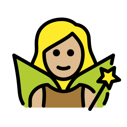 Mulher Fada: Pele Morena Clara para OpenMoji 16.0