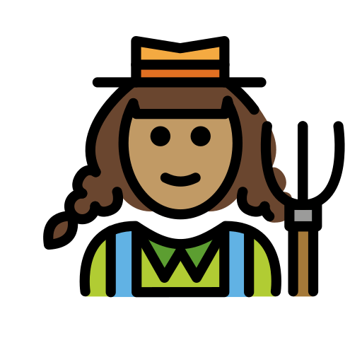Fazendeira: Pele Morena para OpenMoji 16.0