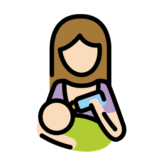 Mulher Alimentando Bebê: Pele Clara para OpenMoji 16.0