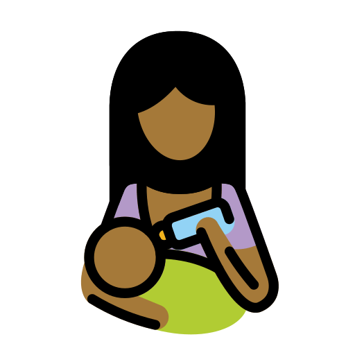 Mulher Alimentando Bebê: Pele Morena Escura para OpenMoji 16.0