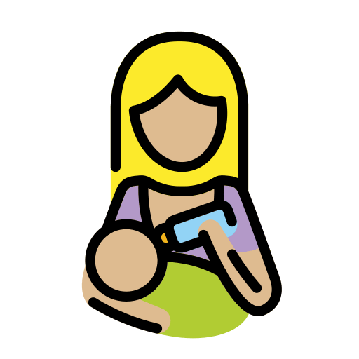 Кормящая женщина: светлый тон кожи для OpenMoji 16.0