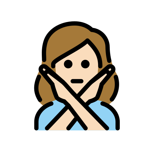 Mulher Fazendo Gesto De “Não”: Pele Clara para OpenMoji 16.0
