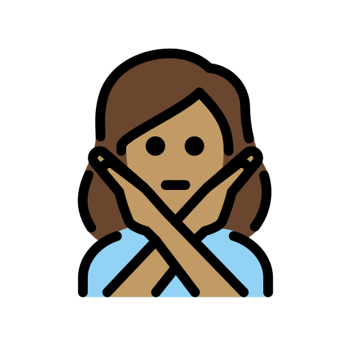 Mulher Fazendo Gesto De “Não”: Pele Morena para OpenMoji 16.0
