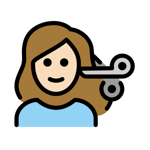 Mulher Cortando O Cabelo: Pele Clara para OpenMoji 16.0