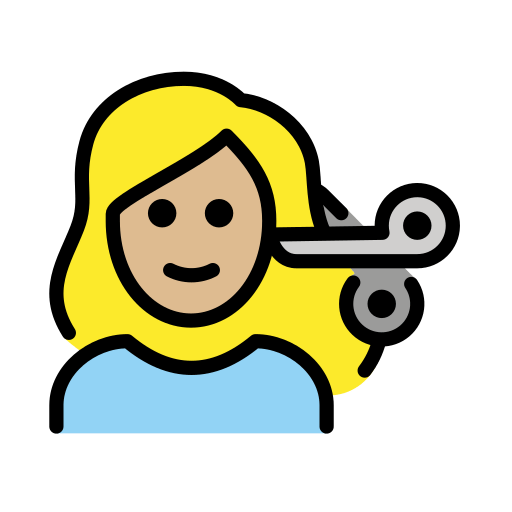 Mulher Cortando O Cabelo: Pele Morena Clara para OpenMoji 16.0