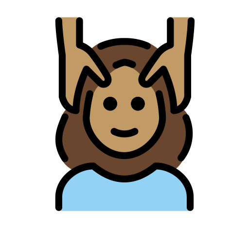 Mulher Recebendo Massagem Facial: Pele Morena para OpenMoji 16.0