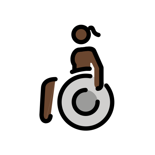Mulher Em Cadeira De Rodas Manual: Pele Escura para OpenMoji 16.0