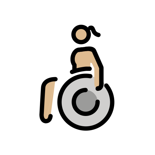 Mulher Em Cadeira De Rodas Manual: Pele Morena Clara para OpenMoji 16.0