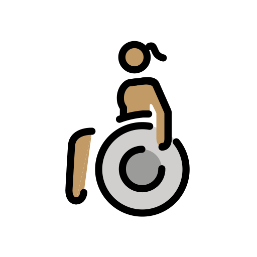 Mulher Em Cadeira De Rodas Manual: Pele Morena para OpenMoji 16.0